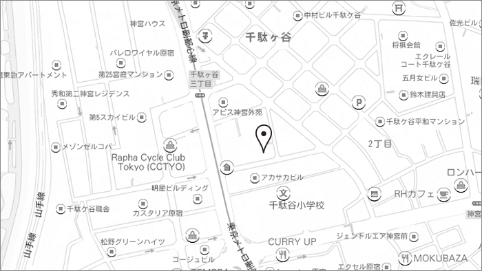 地図　東京都渋谷区千駄ヶ谷3-16-1 原宿プラザ404 #151-0051
